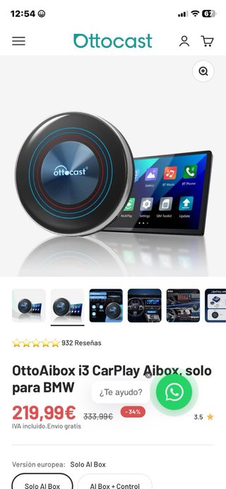 Ottocast CarPlay Aibox i3 para BMW