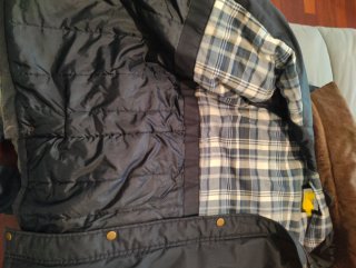 Parka niño encerada azul/marrón Talla 14