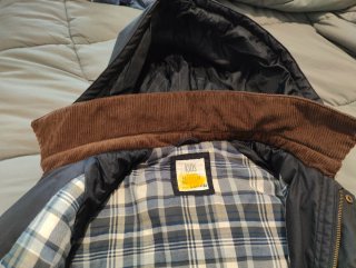 Parka niño encerada azul/marrón Talla 14