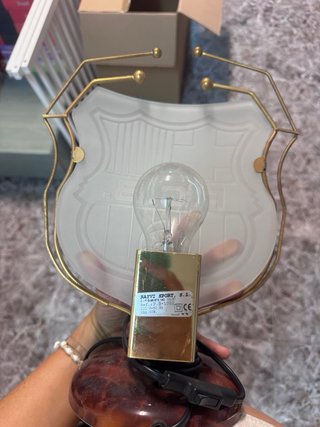 Lámpara FC Barcelona Cristal Grabado Vintage