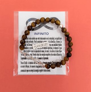 Pulsera Ojo de Tigre y Plata Infinito