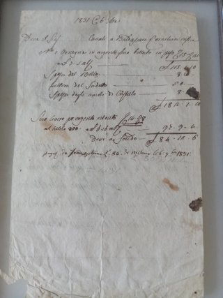 Documento Commerciale Milano 1831  Corneliani