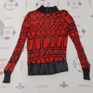 Original blusa tul m larga T38 Favori rojo y negro