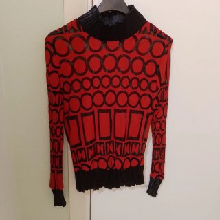 Original blusa tul m larga T38 Favori rojo y negro