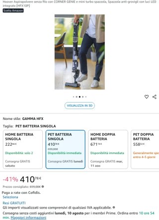 Hoover Aspirapolvere senza fili HFX10P