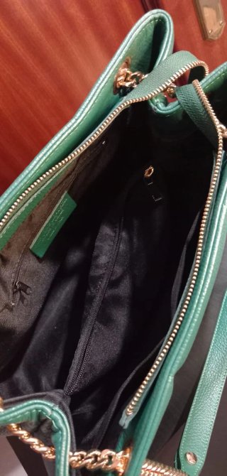 Bolso de piel auténtica acolchado