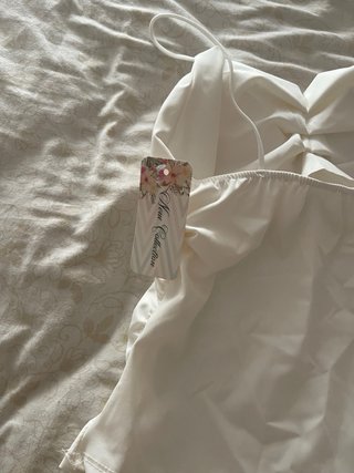 Top blanco drapeado tirantes