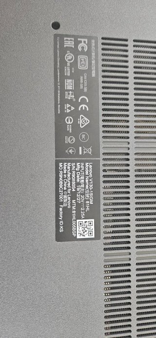 Portátil Lenovo V130 Negro/Gris
