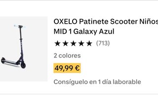 Patinete Oxelo Decathlon Azul.