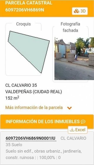 Terreno en venta en Zona Virgen de Fátima en Valdepeñas