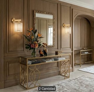 2 Apliques Pared Rose Gold Cristal
