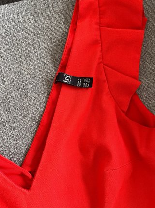 Vestido con pantalón/vestido-mono rojo