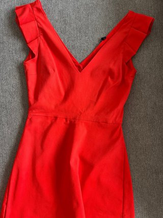 Vestido con pantalón/vestido-mono rojo