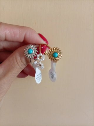 Anello regolabile sole con turchese