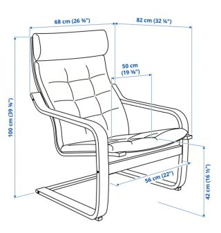 Sillón butaca Poäng de Ikea gris/negro