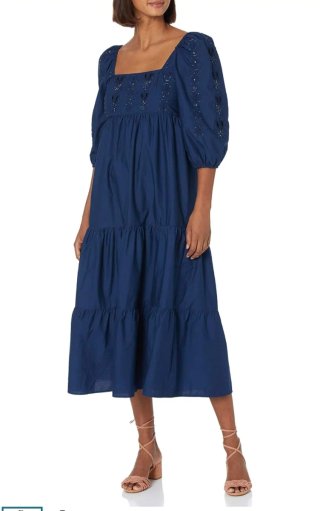 Vestido azul Desigual con bordados