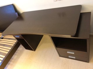Mesa escritorio madera oscura
