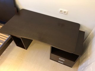 Mesa escritorio madera oscura