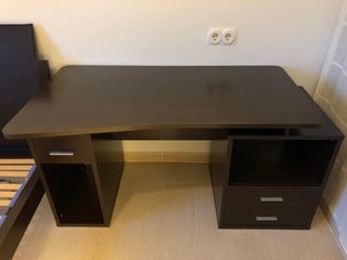 Mesa escritorio madera oscura