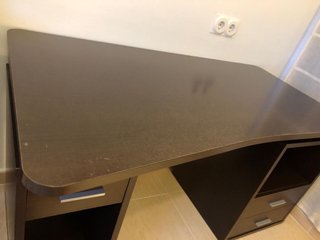 Mesa escritorio madera oscura