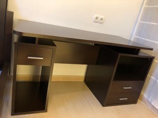 Mesa escritorio madera oscura