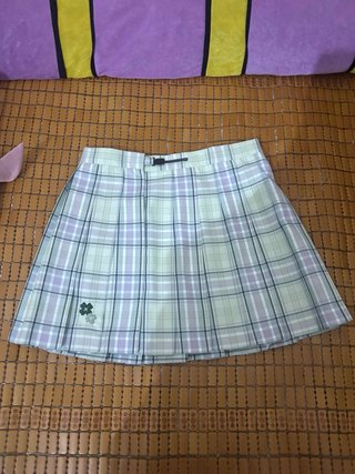 Falda JK Plisada XL Verde y Morado