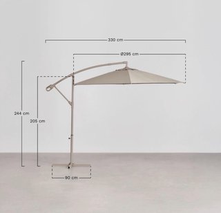 Sklum Parasol 295 cm en tela y acero Salina