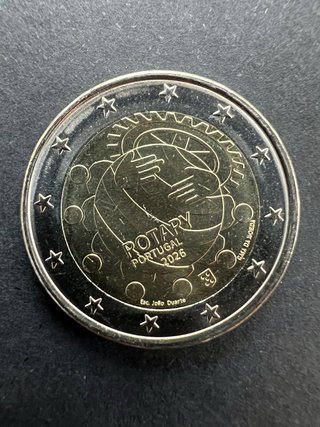 Moneta 2 Euro Portogallo 2026 Rotary moneda