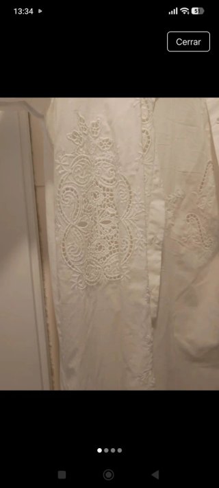 Vestido camisero blanco bordado