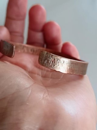 Pulsera artesanal de puro cobre estilo rústica
