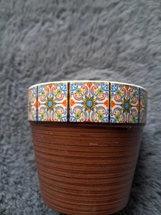 Piccolo Vaso in Ceramica Stile Maiolica