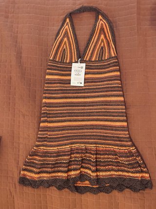 Vestido Crochet Rayas Pull&Bear Talla M
