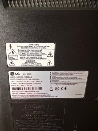 Televisor LG 22 Negro