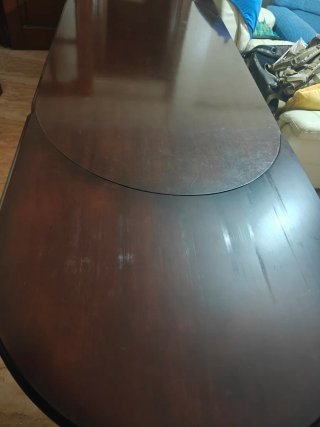 Mesa de salón madera maciza oscura