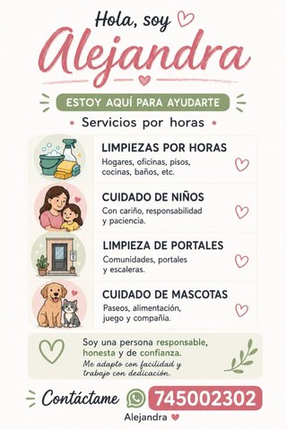 Ofrezco servicios de limpieza y cuidados por horas