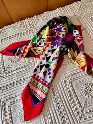 Foulard de seda multicolor