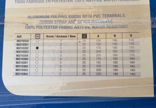 Toldo Bimini Plegable Aluminio Blanco