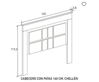 Cabecero Chellen 2 patas madera