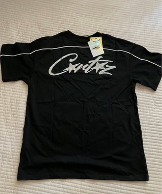 Maglietta Corteiz nera logo riflettente