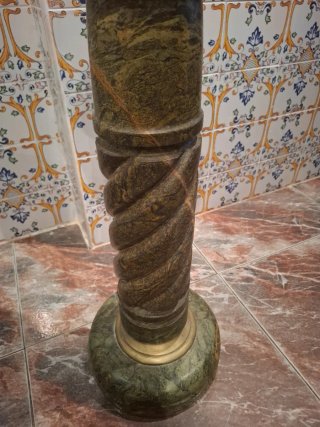 Columna Pedestal Salomónico MÁRMOL VERDE MAC