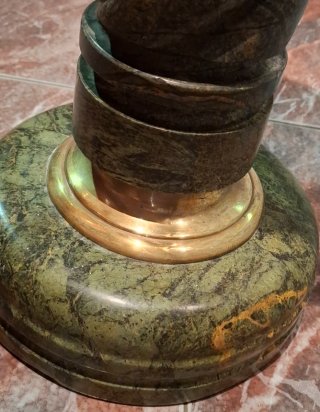 Columna Pedestal Salomónico MÁRMOL VERDE MAC