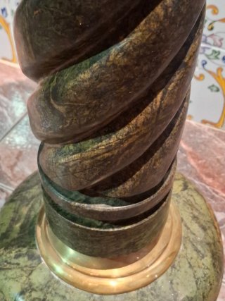 Columna Pedestal Salomónico MÁRMOL VERDE MAC