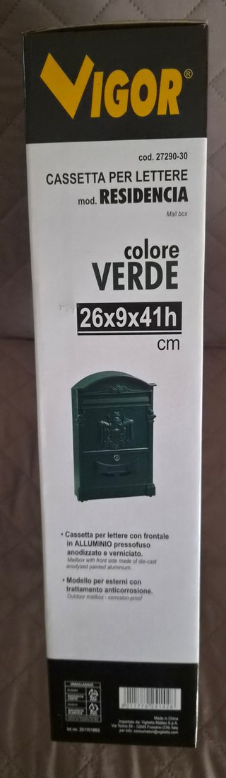 Cassetta Lettere Vigor Residencia Verde NUOVA