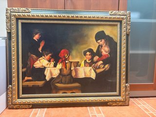 Pintura al óleo con marco dorado