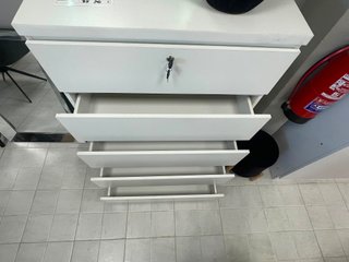 Cajonera blanca con cerradura