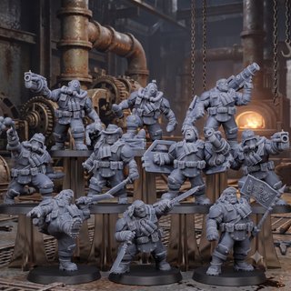 Escuadra Ogryns Sci-Fi (Warhammer)