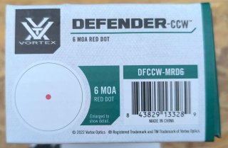 Vortex Defender-CCW 6 MOA Red Dot