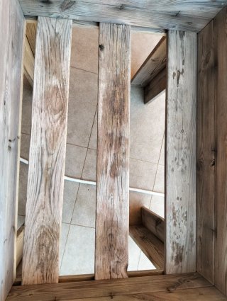 Mesa cultivo madera tratada exterior