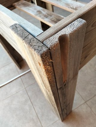 Mesa cultivo madera tratada exterior