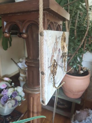Perchero/Llavero Shabby Chic Pájaros y Llaves